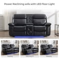 thumbnail image 3 of 2 Pieces Power Recliner Chair Sectional Sets,Black Faux Leather 3 Seater Reclining Sofa,Loveseat Recliner Chair for Living Room Furniture Set Home Theater Seating with Speaker,USB Ports,Cup Holders, 3 of 7