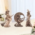 thumbnail image 2 of Figuras de brujería con pentáculo de bruja en 3D, escultura de diosa, estantería para escritorio de casa 3 piezas, 2 of 9