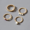 thumbnail image 4 of Anillos para mujer, regalos para mujer, anillo de moda europeo con baño de oro geométrico de viento frío y conjunto., 4 of 5