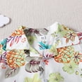 thumbnail image 4 of Baby Boys Outfits Short Sleeve Cartoon Pineapple Print Lapel Shirt Tops Shorts Gentleman Set Kids Clothes White 2 Years-3 Years, 4 of 6