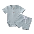 thumbnail image 3 of Newborn Kid Baby Boy Girl Clothes Romper Bodysuit Shorts Outfits Summer Set, 3 of 5