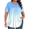thumbnail image 2 of Uaswgudfs Women's Plus Size Oversized Short Sleeve Crew Neck T-Shirt Top | Soft & Stretch Cotton Blend Casual Blouse 1X-5X - Summer Comfy Curvy Fit Vacation Essentials, 2 of 6