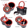 thumbnail image 5 of Spin Mop and Bucket Set, 360° Spin Mop and Bucket with Wringer Set and 3 Microfiber Mop Replacement Heads Refills, 61" Stainless Steel Extended Handle Spinning Mop Bucket System for Floor Cleaning, 5 of 7