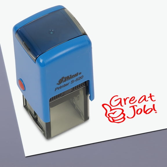 Printtoo TeachersStampGreat Job Self,Inking RubberStampMotivation Encouragement Review Messages Grading For Homework School Classroom - Red