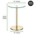 thumbnail image 3 of mDesign Metal/Glass Top Round Accent Side/End Drink Table Furniture, Soft Brass, 3 of 7