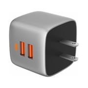 VIDVIE 2 USB Charger Block Dual USB Wall Charger Adapter Plug USB Brick Fast Charge Quick Charging Charger Block, Black -xlplm303