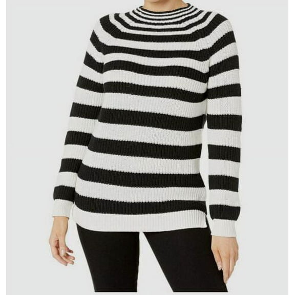Tribal Women's Long-Sleeve Striped Mock-Neck Sweater, Multi, XS