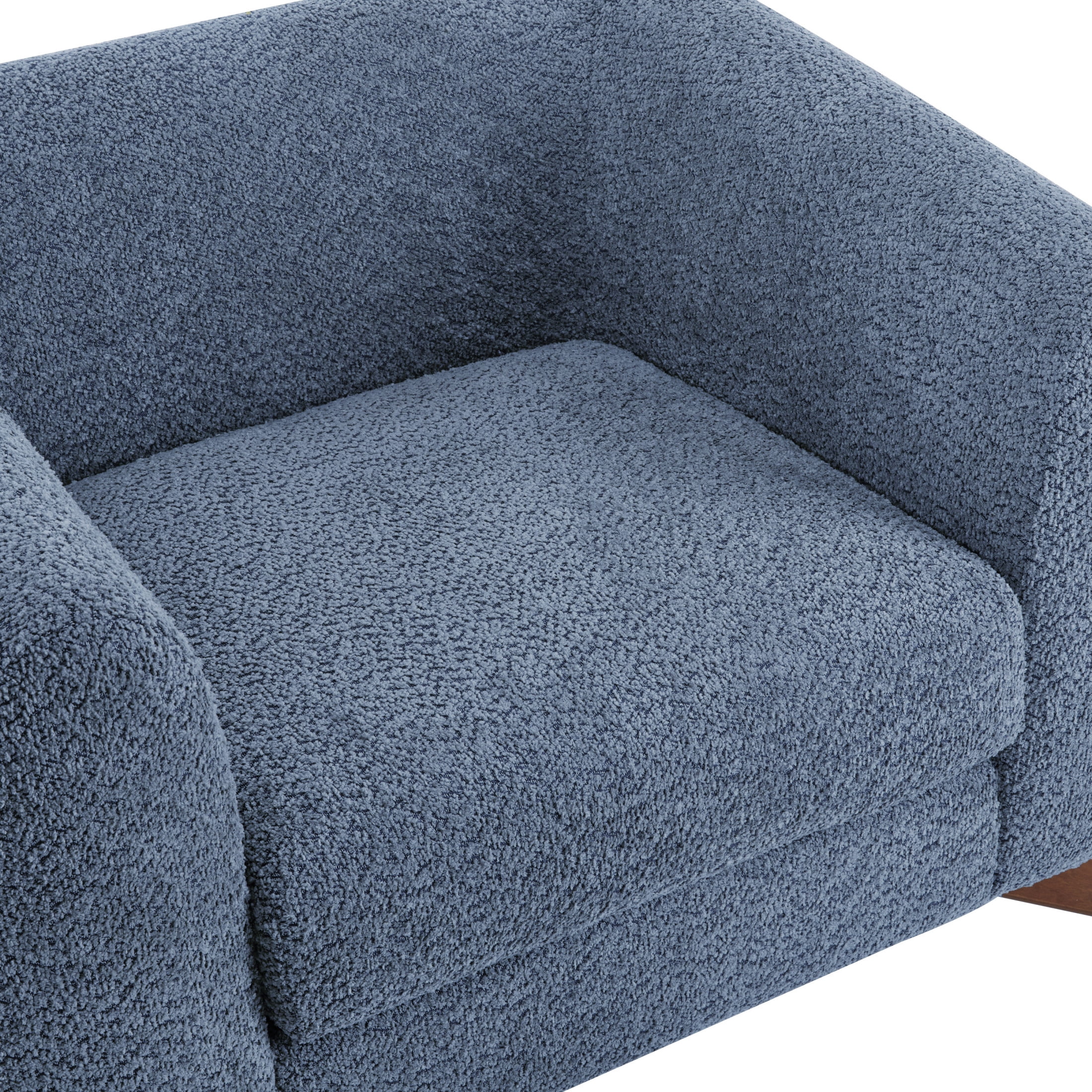 Christopher Knight Home Modern Upholstered Boucle Accent Arm Chair with Solid Wood Frame, Blue