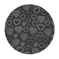 thumbnail image 3 of YFYANG Round Fitted Table Cloth, Waterproof Black Line Heart Graffiti Pattern Polyester Table Cover, Indoor Outdoor Decorative Tablecloths with Elastic Edge, 3 of 7