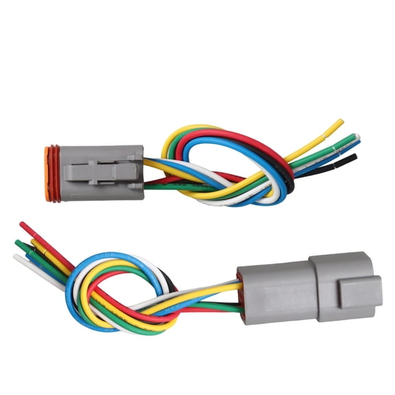 1pc 12 AWG Assembled 6 Pin waterproof connector 6" wire kit for car US