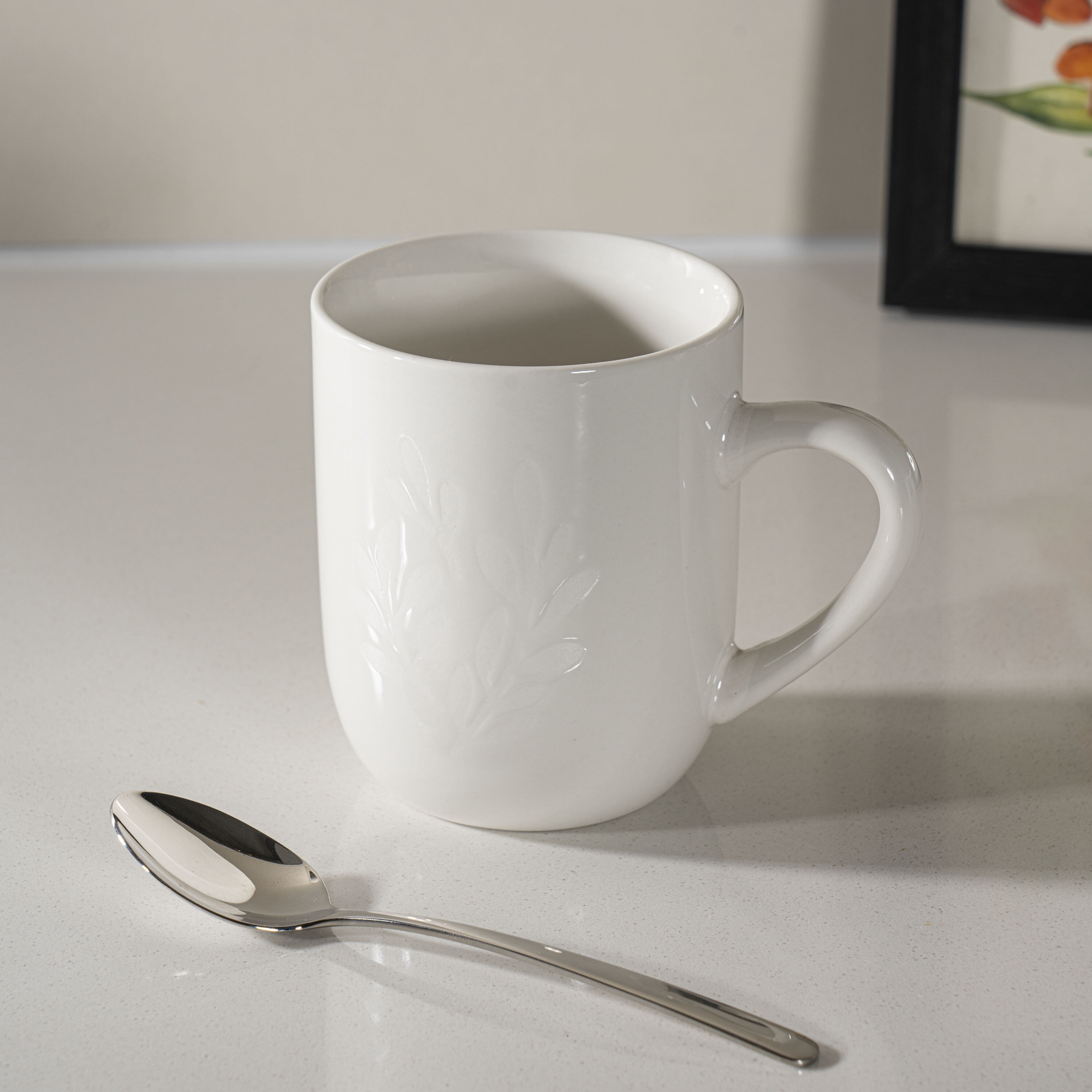 Mainstays 12oz Emelie White Stoneware Mug