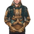 thumbnail image 4 of KLL Surreal Meditating Cat Print Mens Hoodie Long Sleeve Casual Pullover Hooded Sweatshirt Fashion Drawstring Hoodies with Pocket-3X-Large, 4 of 6
