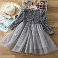 thumbnail image 4 of Bearichfupo Toddler Children Girls Long Sleeve Sequin Solid Dresses Tulle Dress Evening Dress Clothes Headbands Outfits, Sizes 2-3 Years, 4 of 4