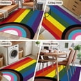 thumbnail image 5 of Modern Geometric Area Rugs 4'x6', Washable Small Throw Rugs for Office Bathroom, Abstract Colorful Striped Indoor Outdoor Rug Non-Slip Low Pile Carpet Runner Reversible Floor Mats, 5 of 8