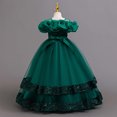 thumbnail image 6 of HJYCHN Girls' Dresses off Shoulder Long Layered Tutu Gown with Ruffled Neckline for Toddler Dress 7-8 Years, 6 of 9