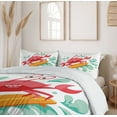 thumbnail image 6 of Ambesonne Ride the Wave Duvet Cover Sets, Caricature Crab, 2-King, Dark Coral Mint Orange, 6 of 7