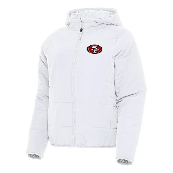 Women's Antigua  White San Francisco 49ers  Universe Full-Zip Hoodie Jacket