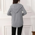 thumbnail image 4 of wdsxpo Womens Jacket Trendy Hooded Knit Cardigan Casual Long Sleeve Loose Fit Fall Open Front Knitted Sweater Coat with Pocket, 4 of 6