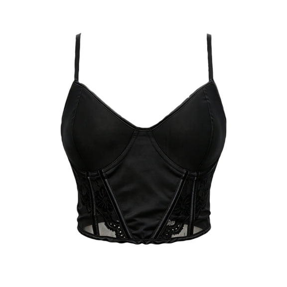 Women Corset Top Lace Detail Corset Top, Bustier with Fishbone Structure and Adjustable Straps for Daily and Party