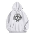 thumbnail image 2 of Hoodies Men Halloween Hoodie Long Sleeve Casual Sweatshirt Graphic Print Comfort Fit Sweatshirts Men White L, 2 of 4