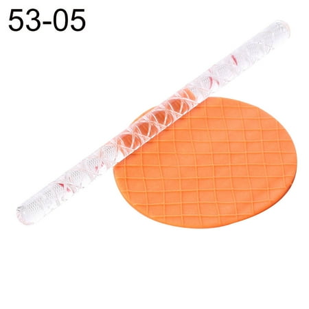 

HEVIRGO Flower Moon Star Embossing Rolling Pin DIY Dough Cookie Pizza Decorating Roller Beige Acrylic