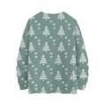 thumbnail image 3 of WTOBBY Women's Christmas Themed Woolen Sweatshirt, Long Sleeve Christmas Print Pullover, Cute and Comfortable Top for Fall and Winter Seasonal Activities,Light Blue 2XL, 3 of 3