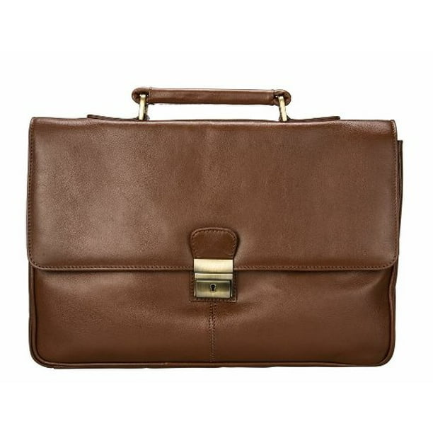 Visconti 18074 Russel Classic Large Mens Leather Briefcase / Laptop Bag -Tucs...