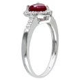 thumbnail image 3 of Lab-Created Ruby Heart Ring 1.10 Carat (Ctw) with Diamonds in Sterling Silver, 3 of 4