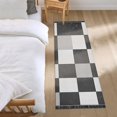 thumbnail image 3 of Yayeee Runner Rug for Bedroom 2'x6' Machine Washable Hallway Non Slip Mat, Black and Gray Plaid Pattern, 3 of 8