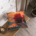 thumbnail image 5 of KLL Romantic Roses Sunset Ocean Decorative Throw Pillow Covers Velvet Soft for Couch Sofa Bedroom Living Room Outdoor (No pillow core)-, 5 of 5