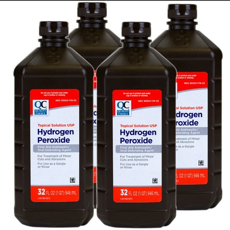 Quality Choice 3% USP Hydrogen Peroxide First Aid Antiseptic 32, FL OZ - 4 Pack