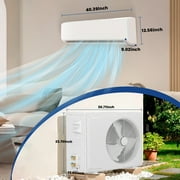 18000BTU Mini Split Air Conditioner Heat Pump,19 SEER2 Split ac unit 230V with Remote AC Cool Up to 1000 Sq. Ft,Variable Frequency Cooling and Heating,R32 Refrigerant & Installation Kit, White