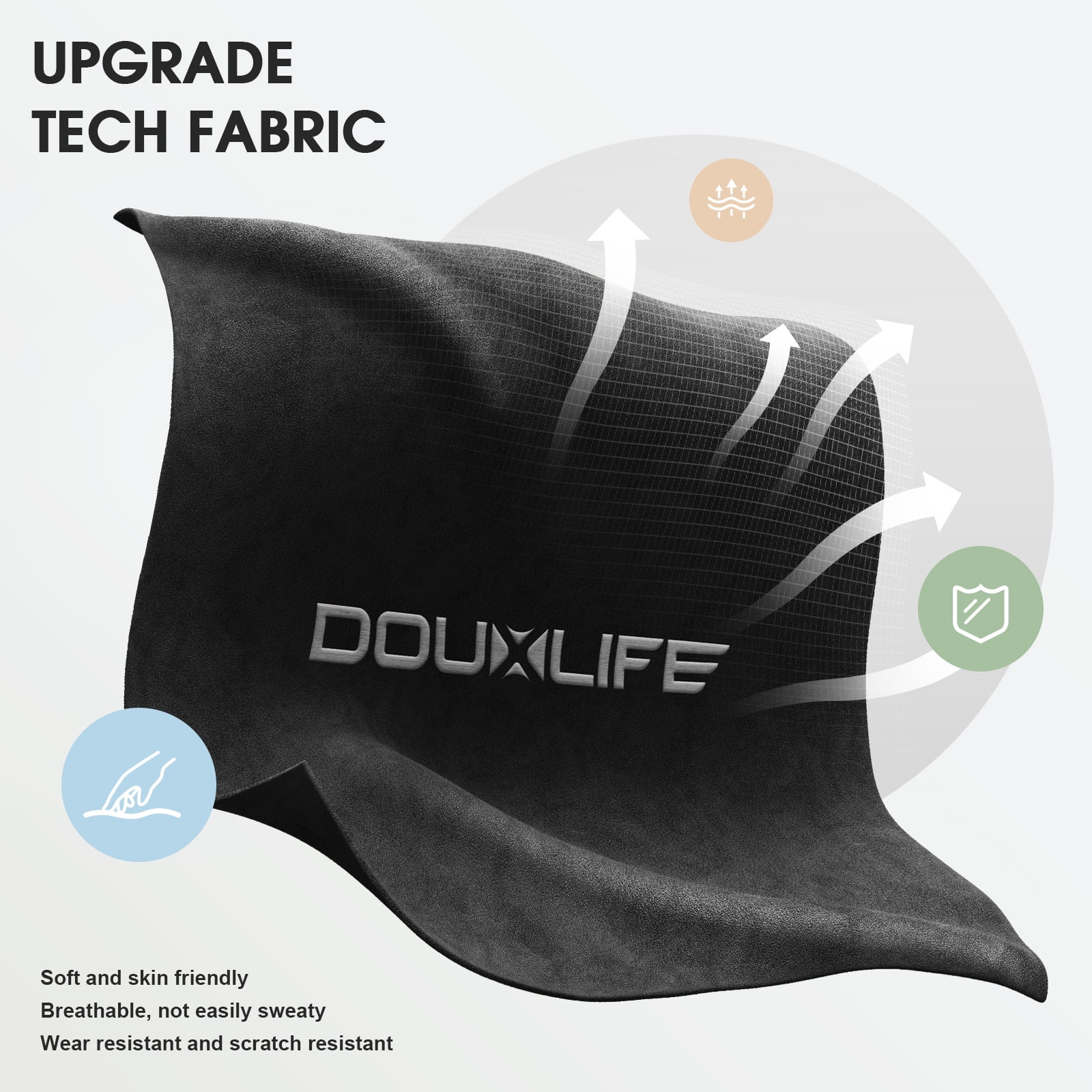 Gaming Chairs,Douxlife Heavy Duty Extra Large Gaming Chairs with Footrest and Breathable Fabric,Ergonomic Computer Chairs Office Chairs With 350LBS Load Bearing,Black