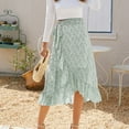 thumbnail image 2 of Vedolay Mini Skirt Skirt for Women Summer Casual Flowy Ruffled Hemline Long Skirt,Green L, 2 of 4