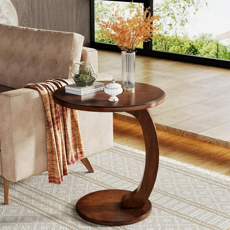 Tribesigns Couch Side Table Wooden C Shaped End Table Mid Century End Table Small Side Table for Living Room Bedroom Walmart