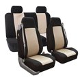 thumbnail image 3 of Flat Cloth Built-In Seat Belt One Piece Bucket Covers - BEIGE, 3 of 6