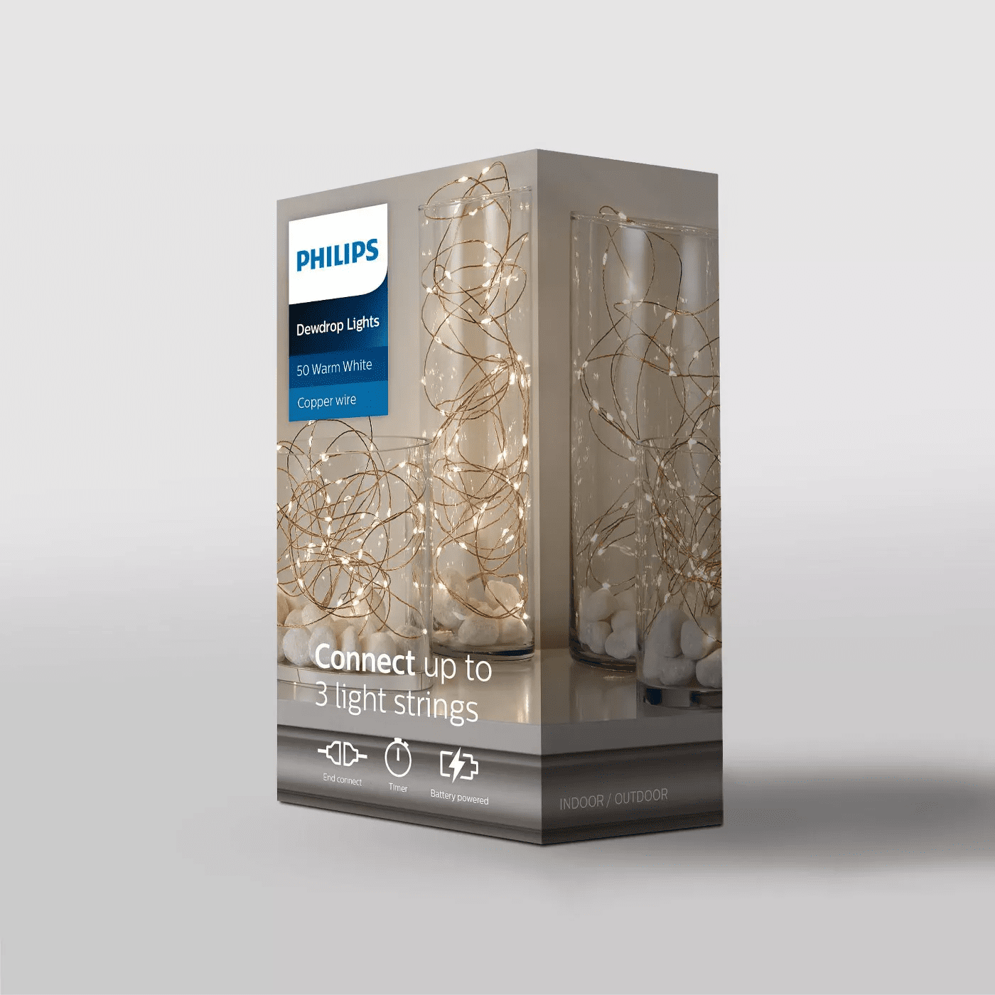 Philips 50ct Battery Operated Christmas Premium LED Dewdrop String