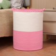 thumbnail image 1 of 58L Woven Laundry Basket,Cotton Tall Laundry Hamper for Blankets,Clothes,Pillows,Toys,Shoes Large Laundry Bin White, 1 of 5