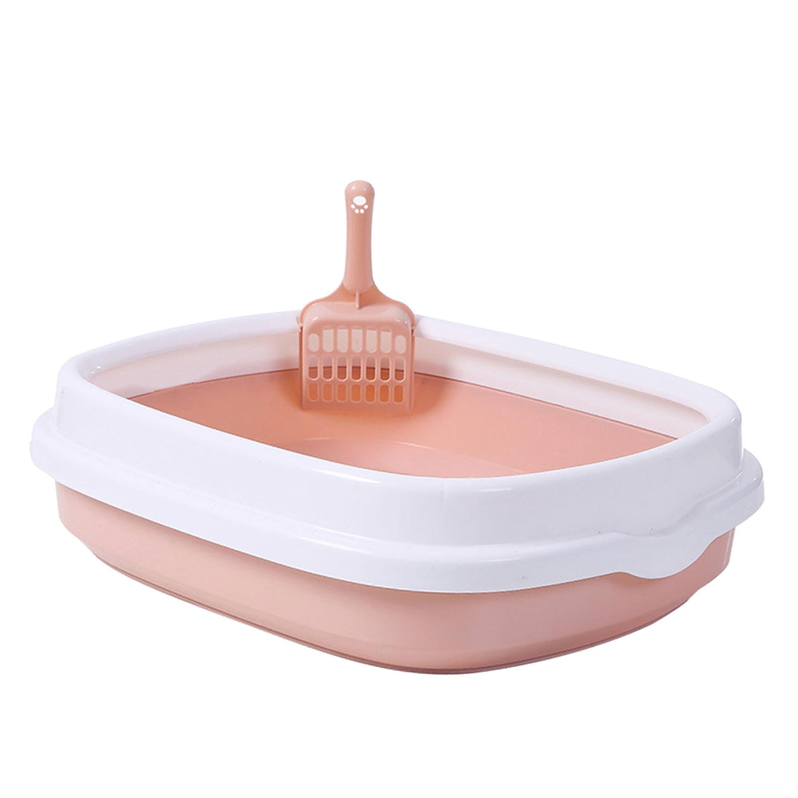 Bvdfgk Semi Enclosed Cat Litter Box Pet Bedpan Easy Cleaning Heighten Dog Tray Durable Yellow