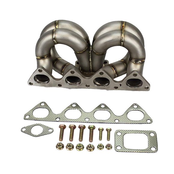 Rev9(HP-MF-B16-T3-11G-38) T3 Turbo Manifold, T304 Stainless Steel, 38 mm Wastegate Flange, Top Mount Style, compatible with Honda B16/B18 Motor Engine