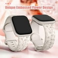 thumbnail image 3 of Cute Floral Bands for Apple Watch Band Women 40mm 41mm 38mm 45mm 44mm 42mm Ultra/2 49mm Girls Ladies,3 pack Rose Engraved Silicone Embossed Flower Pattern Strap for iWatch Series 9 8 7 6 5 4 3 2 SE, 3 of 7