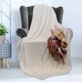 thumbnail image 4 of Hermit Crab Soft Flannel Fleece Throw Blanket, High Detailed Picturesque of a Coenobita Perlatus, Cozy Plush for Indoor and Outdoor Use, 50" x 60", Tan Multicolor, by Ambesonne, 4 of 5