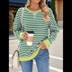 thumbnail image 5 of Sudadera Oversize para Mujer, Verano 2025, Cuello Redondo, Rayas, Larga, Aberturas Laterales, Sudaderas con Capucha Y2K Verde y XXL, 5 of 10