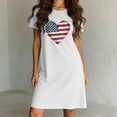 thumbnail image 6 of Bovxnpu Independence Day Womens Nightgowns Sleepshirts Nightshirts Pajama Dress Midi Dress Plus Size Print Crew Neck Sleepwear, 6 of 7