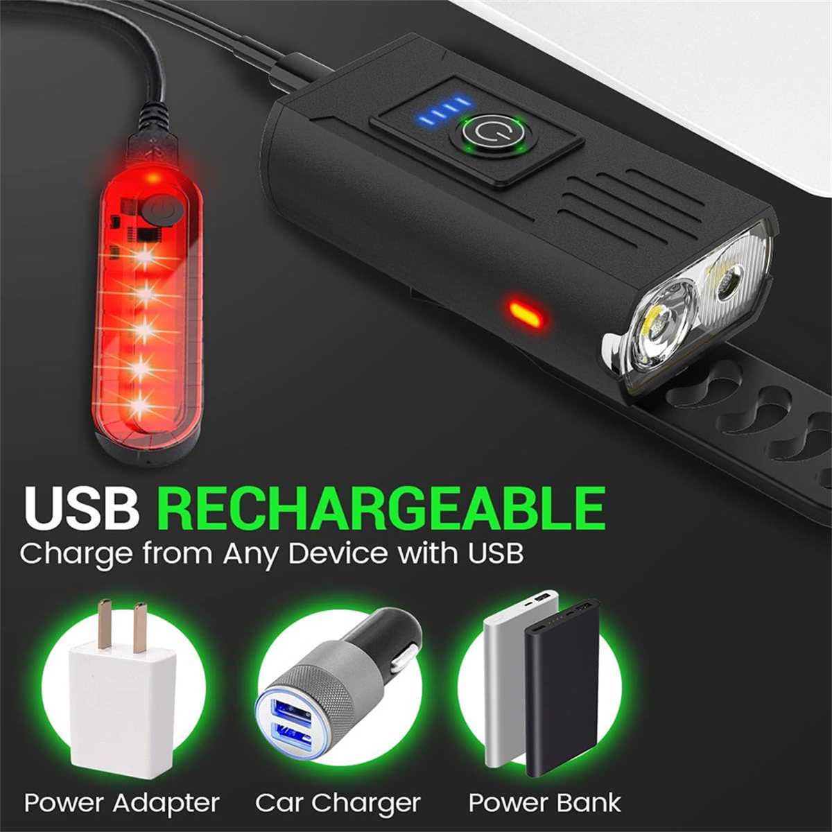Litampo Ultra Bright 2500LM USB Rechargeable Bike Lights photo 5