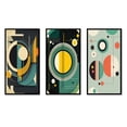 thumbnail image 2 of Designart "Retro Dimensions of the Mid-century Era I" Modern Midcentury Framed Wall Art Set Of 3 - Blue Abstract Midcentury Frame Gallery Set For Office Decor, 2 of 6