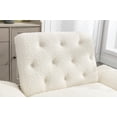 thumbnail image 6 of Accent Chair with Ottoman, Teddy Button Tufted Upholstered Recliner Lounge Chair with Adjustable Armrests and Backrest, Comfy Single Sofa Chair Armchair for Living Room Bedroom Apartment, White, 6 of 7