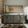 thumbnail image 2 of Jacques 72" W Distressed Grey Double Vanity, Carrara Marble Top, Faucet Set, & 28" Mirror, 2 of 9