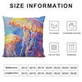 thumbnail image 5 of PRATYUS Jellyfish Pillow Cover Jellyfish Throw Pillow Cover for Bed Sofa, Coastal Marine Life Decorative Square Pillow Case Ocean Theme, Watercolor Sea Animals Cushion Cover 12x12in, 5 of 5