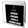 3dRose I golf because punching people is frowned upon - Greeting Card, 6 by 6-inch